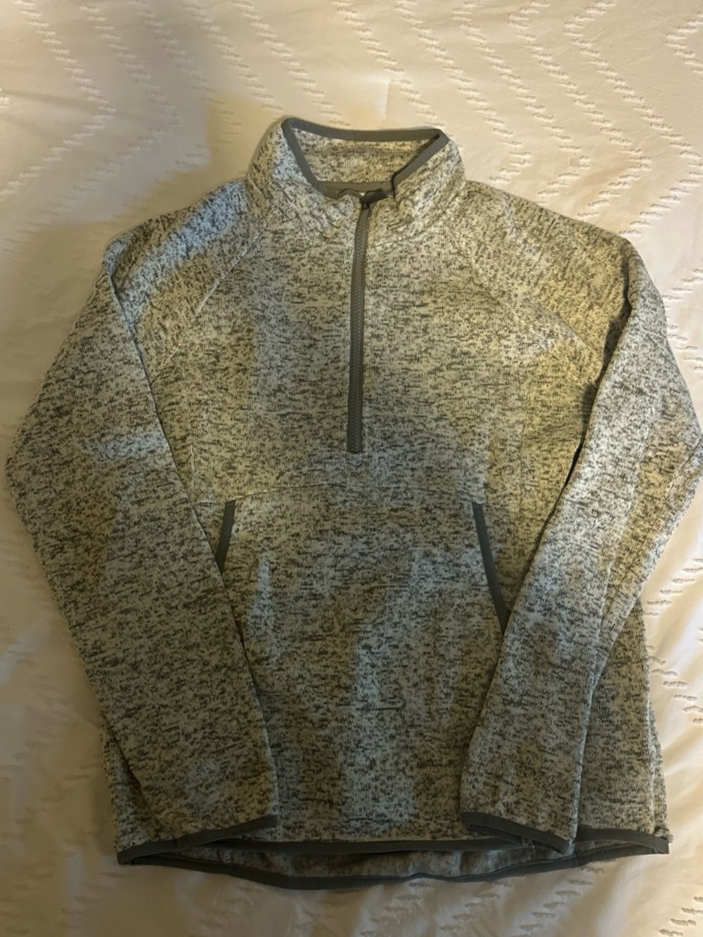 Kyodan Women's Heathered Light Gray Quarter-Zip Pullover